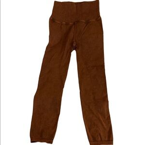 Brown Free People High Rise 7/8 Good Karma Leggings, NWOT